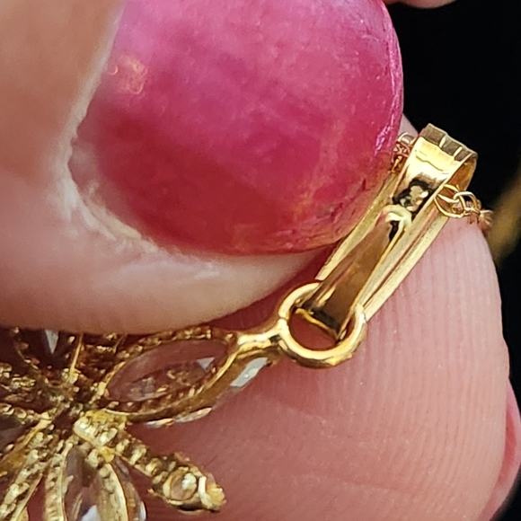 Vintage 14kt Solid Yellow Gold Necklace with Pendant - Picture 2 of 6